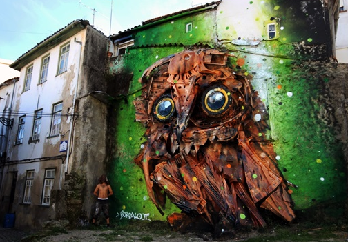 Arte urbano con residuos