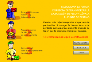 El juego de la manipulación manual de cargas