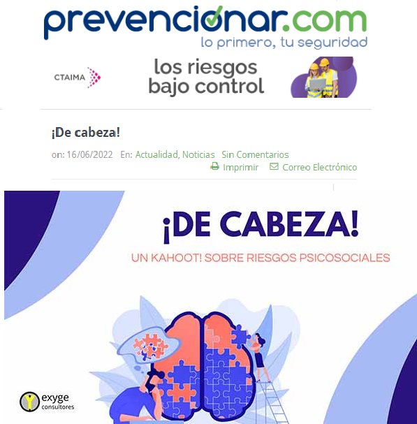 ¡De cabeza! en Prevencionar